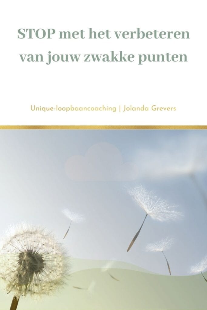 STOP met het verbeteren van jouw zwakke punten | Unique-loopbaancoaching STOP met het verbeteren van jouw zwakke punten | Unique-loopbaancoaching